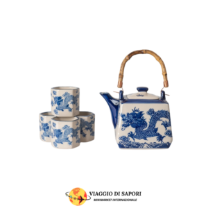 Set Giapponese da Tè Dragone con 4 Tazzine